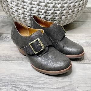 Korks by Kork Ease Nanda Pebbled Leather Monk Strap Shooties Ash Brown Size 6M